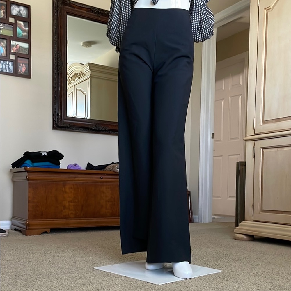 Krizia High Rise Flat Front Wide Leg Minimalist Design Pant Made in Italy NWT 8 - Picture 4 of 14